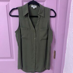 Express Portofino Sleeveless - Size S, Olive Green